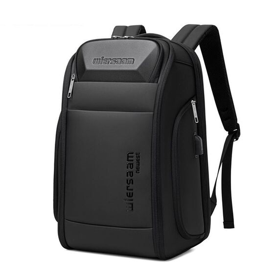 Zaino da viaggio per laptop da lavoro antifurto impermeabile Wiersaam da uomo con porta di ricarica USB e blocco password piccolo