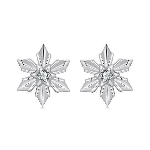 Orecchini a forma di fiocco di neve in argento sterling S925 ossidato (SCE1841)