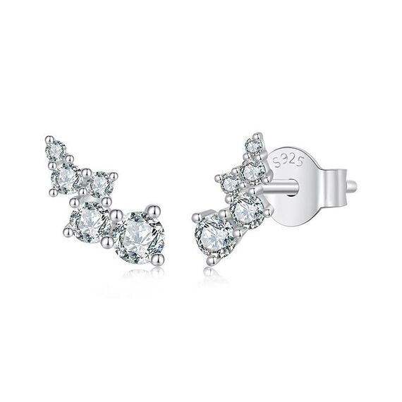 Orecchini a bolle in argento sterling S925 con moissanite (MSE080)