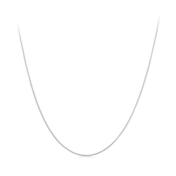 Collana base in argento sterling S925 placcata in platino con osso di serpente, specifiche: S Spessore 0,08 cm