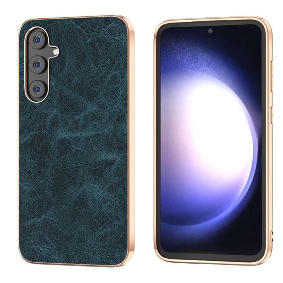 Per Samsung Galaxy S23 FE 5G Placcatura Dream Litchi Texture PU Custodia per telefono (Blu)