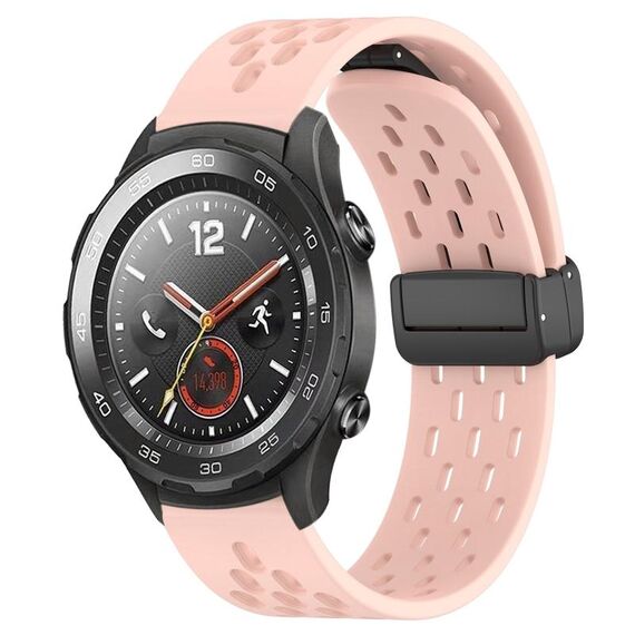 Per Huawei Watch 2 cinturino in silicone con chiusura magnetica pieghevole da 20 mm (rosa)