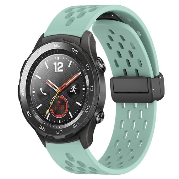 Per Huawei Watch 2 cinturino in silicone con chiusura magnetica pieghevole da 20 mm (verde acqua)