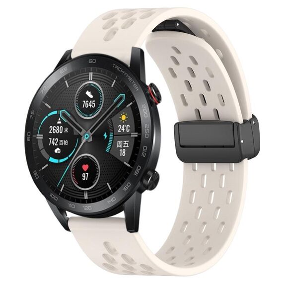 Per Honor MagicWatch2 42mm 20mm cinturino pieghevole in silicone con chiusura magnetica (colore Starlight)