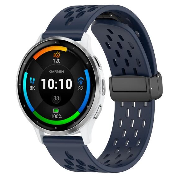 Per cinturino in silicone con chiusura magnetica pieghevole Garmin Venu 3 da 22 mm (blu notte)