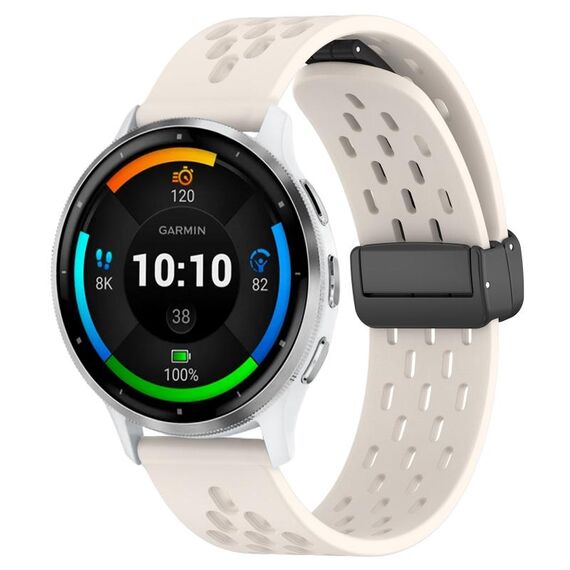Per cinturino in silicone con chiusura magnetica pieghevole Garmin Venu 3 da 22 mm (colore Starlight)