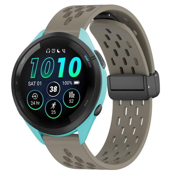 Per cinturino in silicone con chiusura magnetica pieghevole Garmin Forerunner 265 da 22 mm (cenere spaziale)
