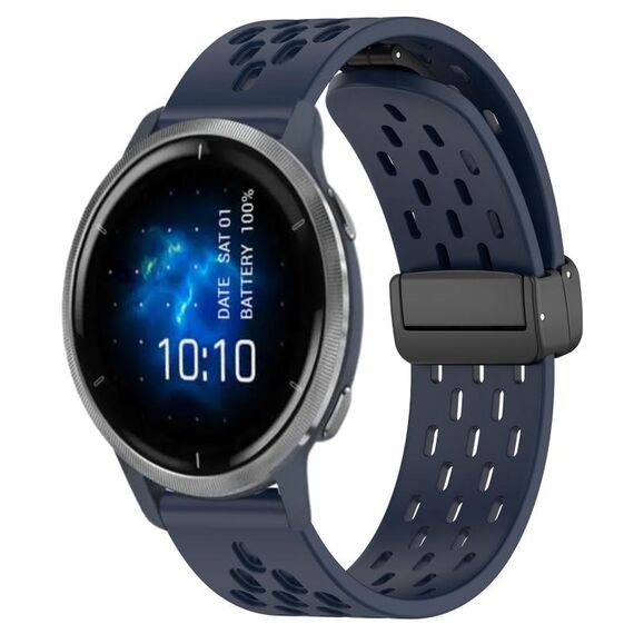 Per cinturino in silicone con chiusura magnetica pieghevole Garmin Venu 2 da 22 mm (blu notte)