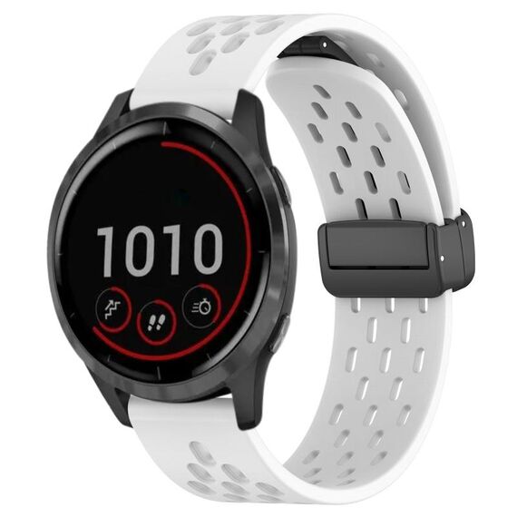 Per cinturino in silicone con chiusura magnetica pieghevole Garmin Vivoactive 4 da 22 mm (bianco)