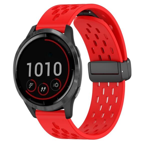 Per cinturino in silicone con chiusura magnetica pieghevole Garmin Vivoactive 4 da 22 mm (rosso)