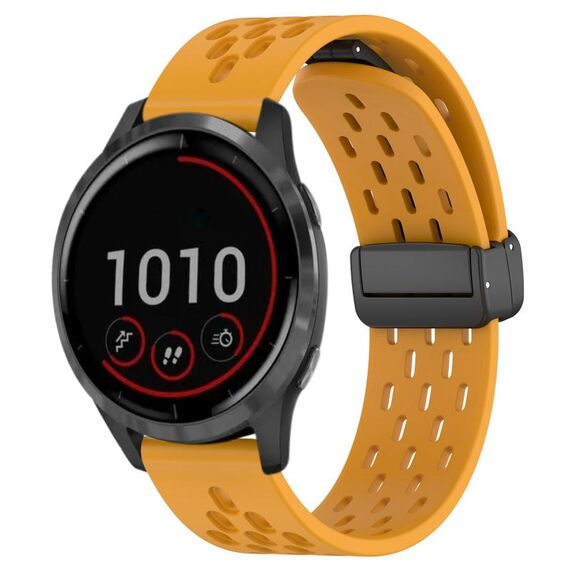Per cinturino in silicone con chiusura magnetica pieghevole Garmin Vivoactive 4 da 22 mm (giallo)