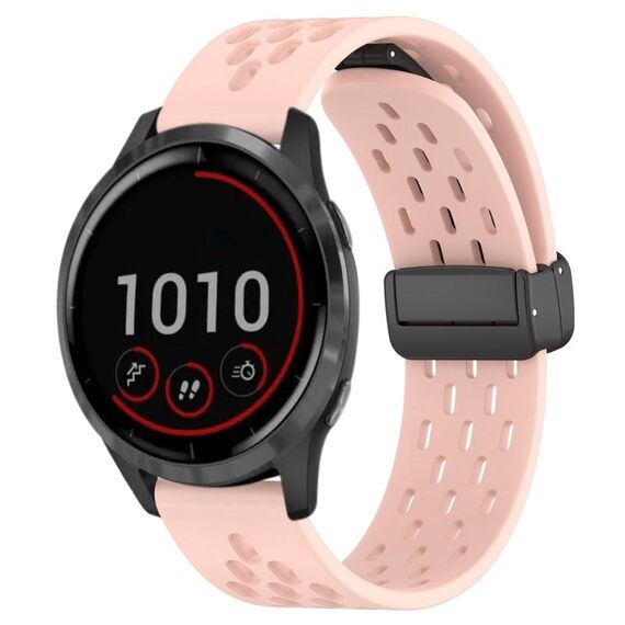 Per cinturino in silicone con chiusura magnetica pieghevole Garmin Vivoactive 4 da 22 mm (rosa)