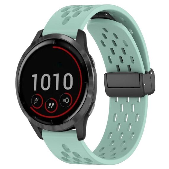 Per cinturino in silicone con chiusura magnetica pieghevole Garmin Vivoactive 4 da 22 mm (verde acqua)