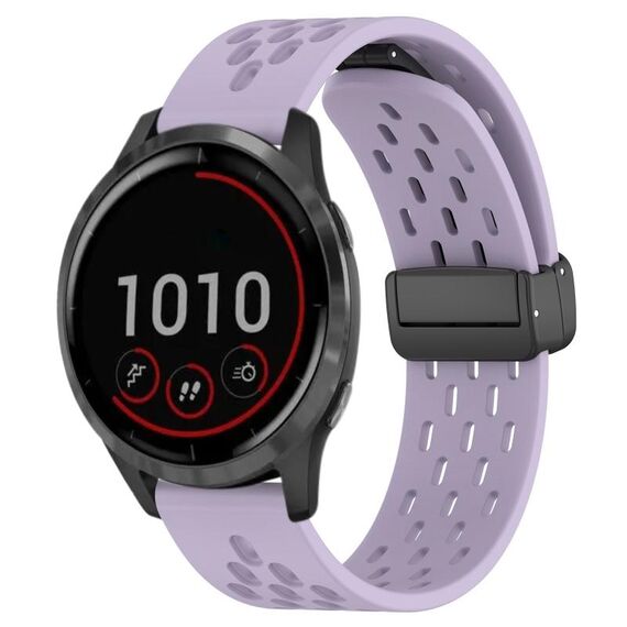 Per cinturino in silicone con chiusura magnetica pieghevole Garmin Vivoactive 4 da 22 mm (viola)