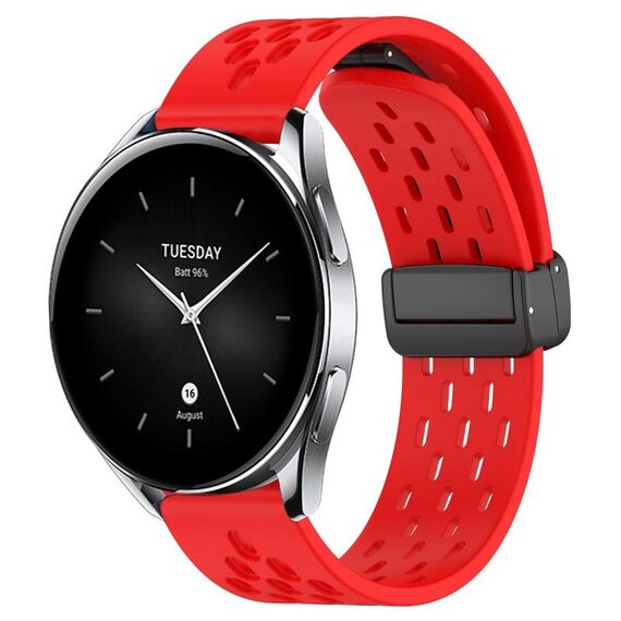 Per Xiaomi Watch S2 46mm 22mm cinturino in silicone con chiusura magnetica pieghevole (rosso)