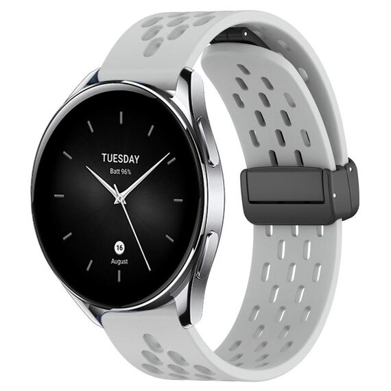 Per Xiaomi Watch S2 46mm 22mm cinturino in silicone con chiusura magnetica pieghevole (grigio chiaro)