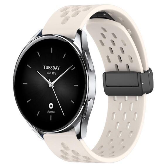 Per Xiaomi Watch S2 46mm 22mm cinturino in silicone con chiusura magnetica pieghevole (colore Starlight)