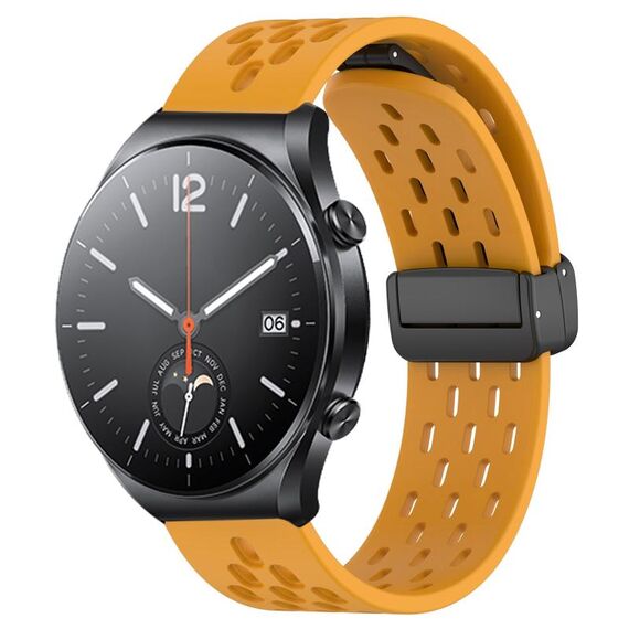 Per Xiaomi MI Watch S1 cinturino in silicone con chiusura magnetica pieghevole da 22 mm (giallo)