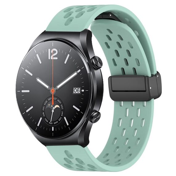 Per Xiaomi MI Watch S1 cinturino in silicone con chiusura magnetica pieghevole da 22 mm (verde acqua)