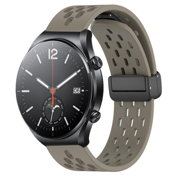 Per Xiaomi MI Watch S1 cinturino in silicone con chiusura magnetica pieghevole da 22 mm (cenere spaziale)