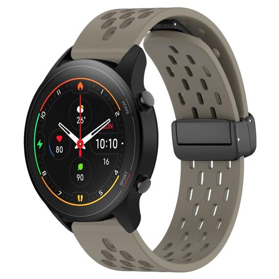 Per Xiaomi MI Watch S1 Pro cinturino in silicone con chiusura magnetica pieghevole da 22 mm (cenere spaziale)