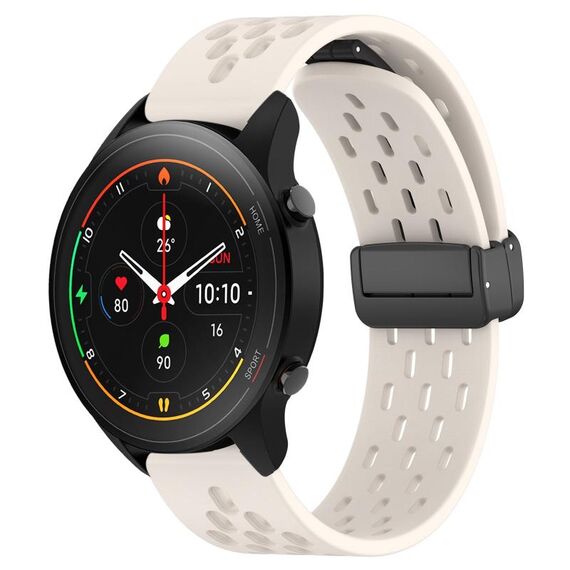 Per Xiaomi MI Watch S1 Pro cinturino in silicone con chiusura magnetica pieghevole da 22 mm (colore Starlight)
