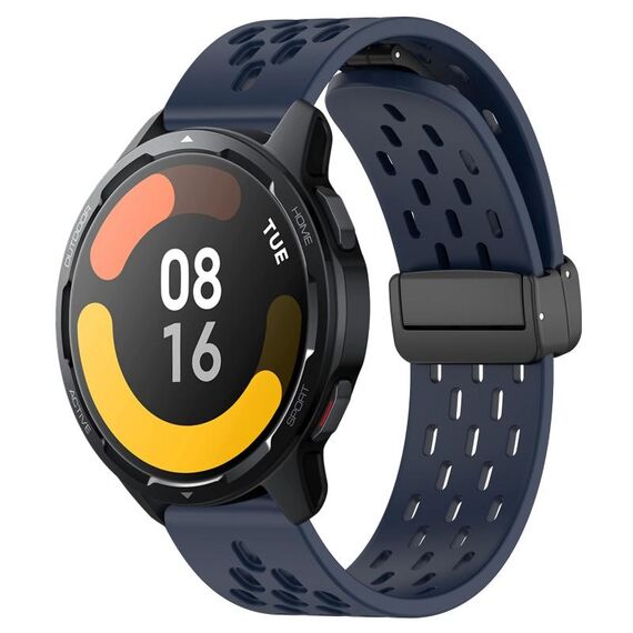Per Xiaomi Watch S1 Active cinturino in silicone con chiusura magnetica pieghevole da 22 mm (blu notte)