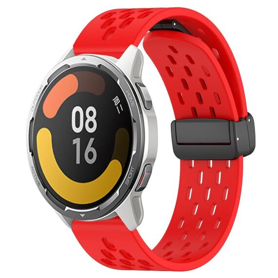 Per Xiaomi MI Watch Color 2 Cinturino in silicone con chiusura magnetica pieghevole da 22 mm (rosso)