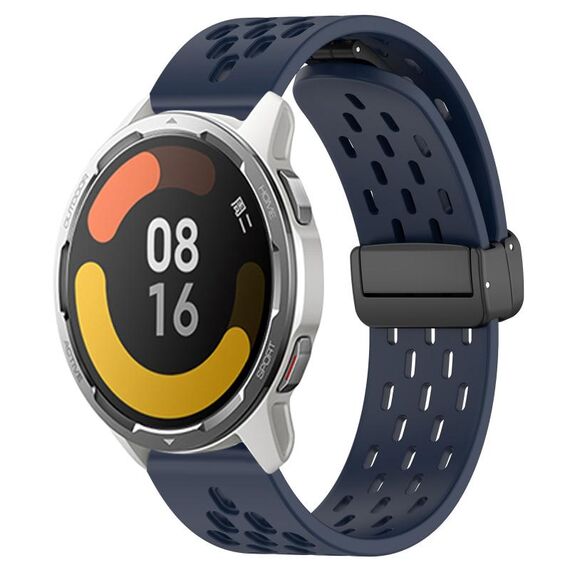 Per Xiaomi MI Watch Color 2 Cinturino in silicone con chiusura magnetica pieghevole da 22 mm (blu notte)