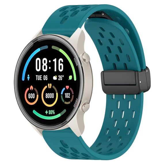 Per Xiaomi MI Watch Sport cinturino in silicone con chiusura magnetica pieghevole da 22 mm (verde nascosto)