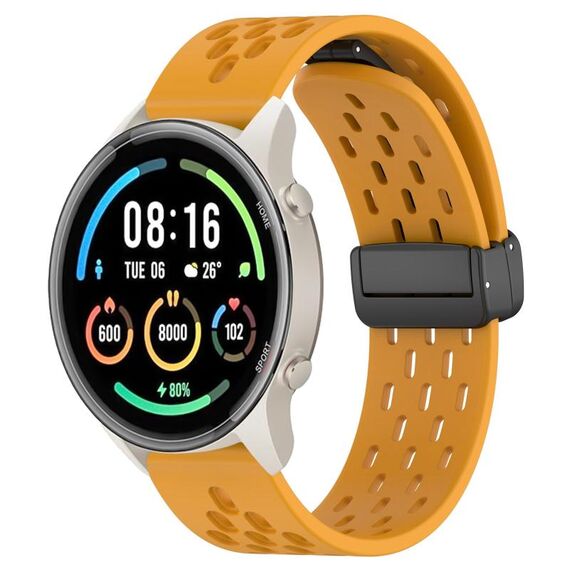 Per Xiaomi MI Watch Sport cinturino in silicone con chiusura magnetica pieghevole da 22 mm (giallo)