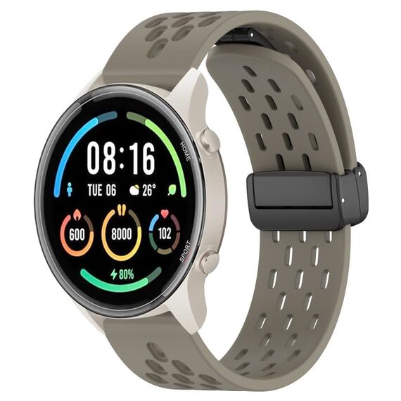 Per Xiaomi MI Watch Sport cinturino in silicone con chiusura magnetica pieghevole da 22 mm (cenere spaziale)