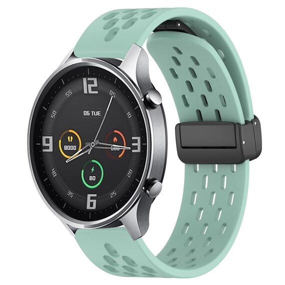 Per Xiaomi MI Watch Cinturino in silicone con chiusura magnetica pieghevole da 22 mm (verde acqua)