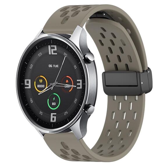 Per Xiaomi MI Watch Cinturino in silicone con chiusura magnetica pieghevole da 22 mm (Space Ash)