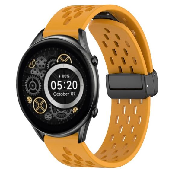 Per Xiaomi Haylou RT2 LS10 cinturino in silicone con chiusura magnetica pieghevole da 22 mm (giallo)