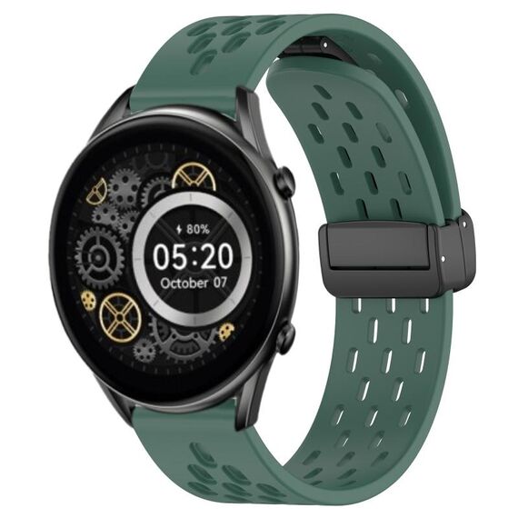 Per Xiaomi Haylou RT2 LS10 cinturino in silicone con chiusura magnetica pieghevole da 22 mm (verde scuro)
