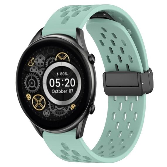 Per Xiaomi Haylou RT2 LS10 cinturino in silicone con chiusura magnetica pieghevole da 22 mm (verde acqua)