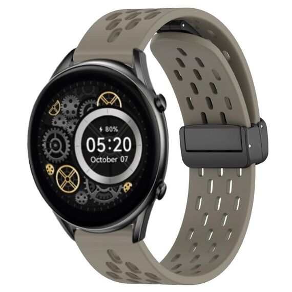 Per Xiaomi Haylou RT2 LS10 cinturino in silicone con chiusura magnetica pieghevole da 22 mm (cenere spaziale)