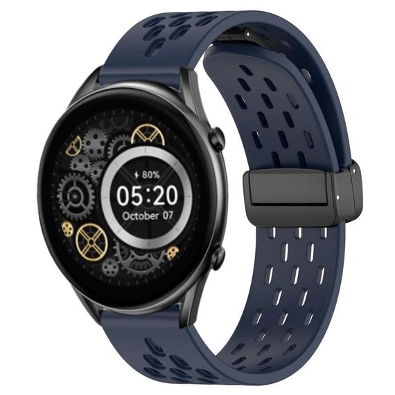 Per Xiaomi Haylou RT2 LS10 cinturino in silicone con chiusura magnetica pieghevole da 22 mm (blu notte)