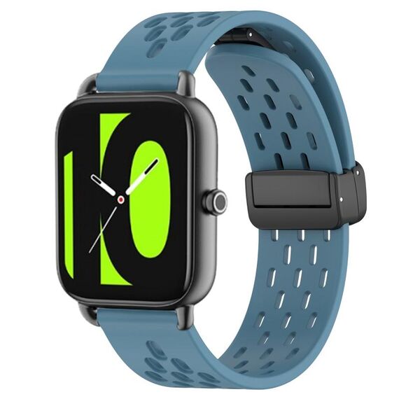 Per Xiaomi Haylou RS4 LS12 cinturino in silicone con chiusura magnetica pieghevole da 22 mm (blu)