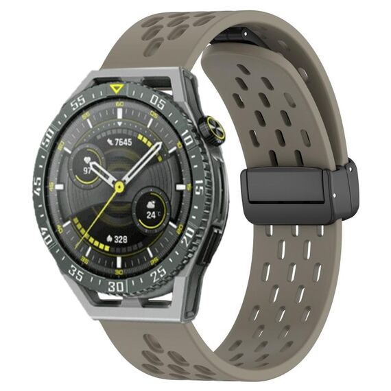 Per Huawei Watch GT3 SE cinturino in silicone con chiusura magnetica pieghevole da 22 mm (cenere spaziale)