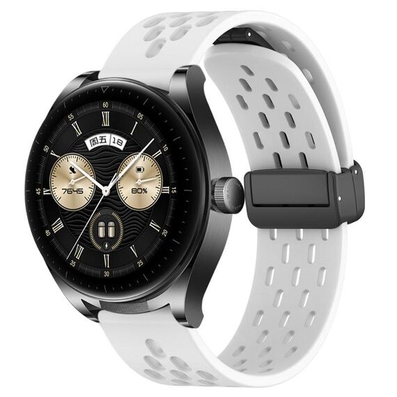 Per Huawei Watch Buds cinturino in silicone con chiusura magnetica pieghevole da 22 mm (bianco)