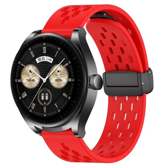 Per Huawei Watch Buds cinturino in silicone con chiusura magnetica pieghevole da 22 mm (rosso)
