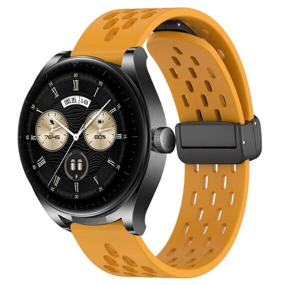 Per Huawei Watch Buds cinturino in silicone con chiusura magnetica pieghevole da 22 mm (giallo)