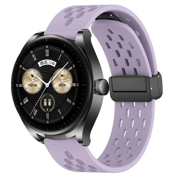 Per Huawei Watch Buds cinturino in silicone con chiusura magnetica pieghevole da 22 mm (viola)