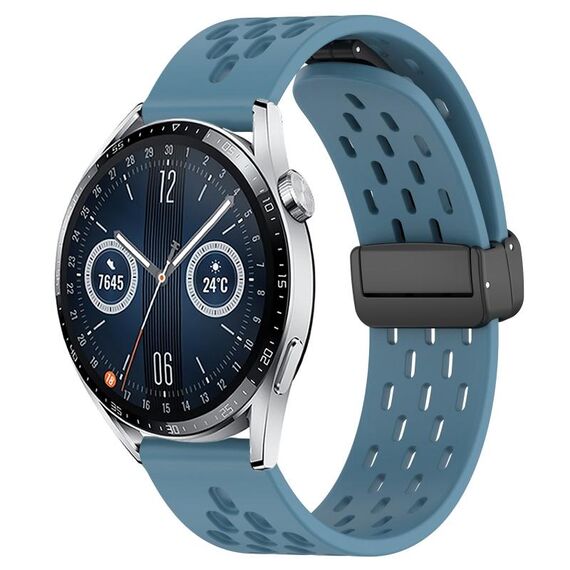 Per Huawei Watch GT3 46mm 22mm cinturino in silicone con chiusura magnetica pieghevole (blu)