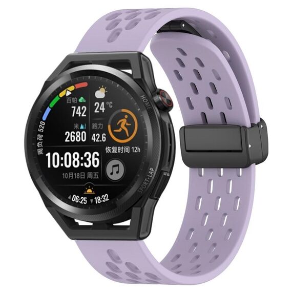 Per Huawei Watch GT Runner cinturino in silicone con chiusura magnetica pieghevole da 22 mm (viola)
