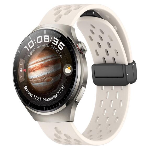 Per Huawei Watch 4 Cinturino in silicone con chiusura magnetica pieghevole da 22 mm (colore Starlight)