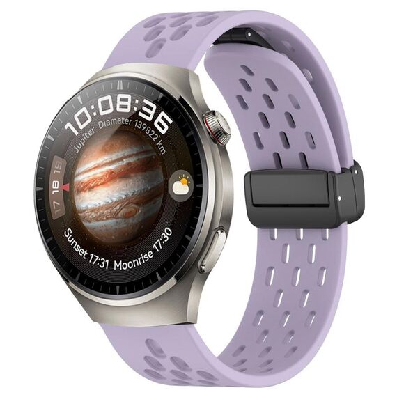 Per Huawei Watch 4 cinturino in silicone con chiusura magnetica pieghevole da 22 mm (viola)