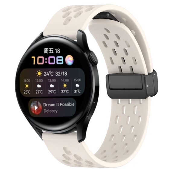 Per Huawei Watch 3 Cinturino in silicone con chiusura magnetica pieghevole da 22 mm (colore Starlight)